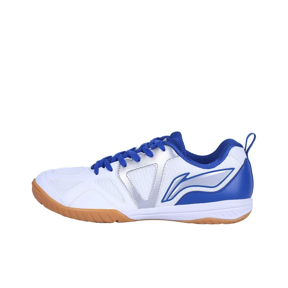LiNing Cushioning Anti-Slip Wear-Resistant Breathability Low-Top Training Shoes Unisex White Blue