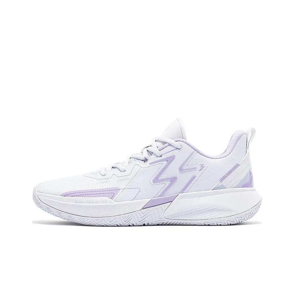 361° Big3 Team Cushioned Wear Resistant Breathable Low Top Basketball Shoes Men's White Purple