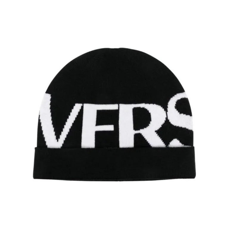 VERSACE Logo Embroidered Beanie