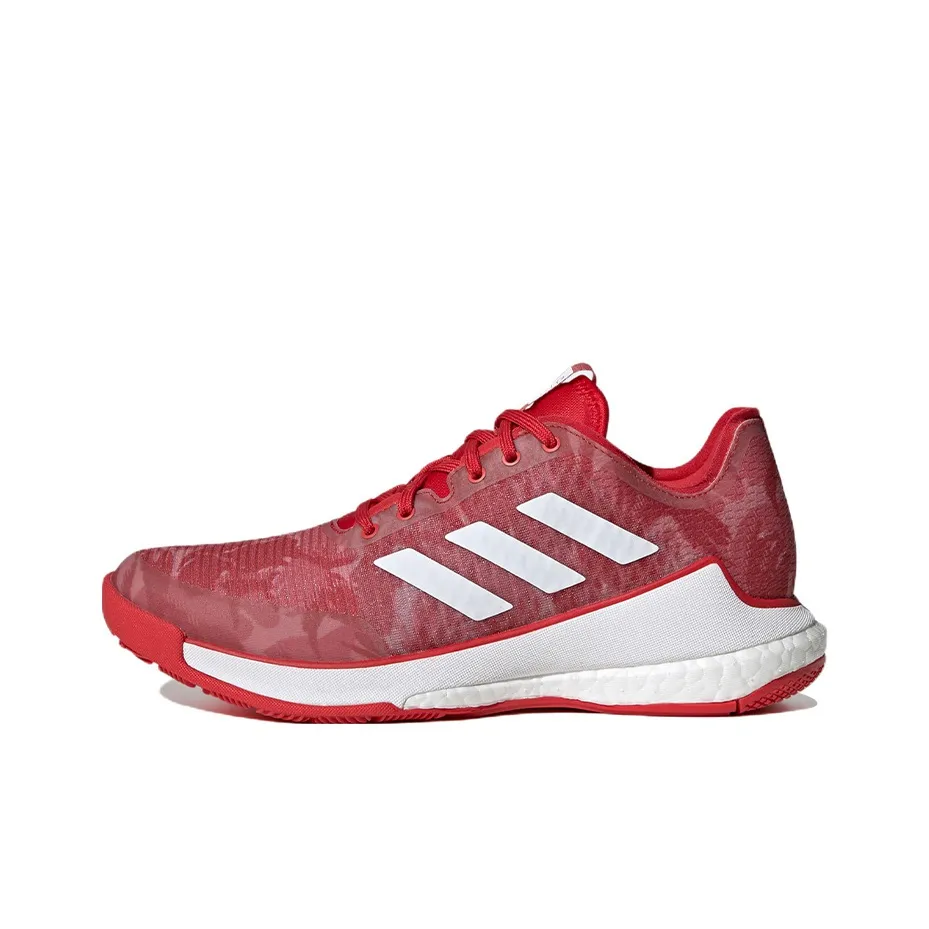 Adidas Crazyflight Slip-Resistant Abrasion-Resistant Lightweight Low-Top Волейбольные кроссовки Женские Красный Белый