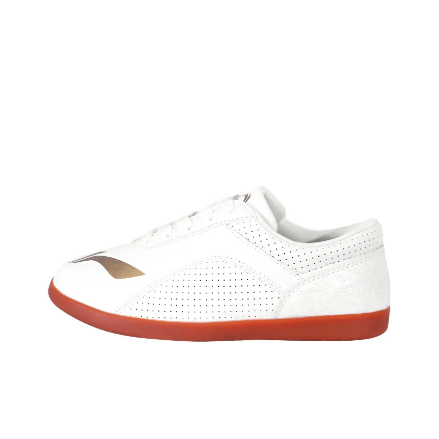 LiNing Tai Chi Slip-resistant Abrasion-resistant Breathable Low-Top Training Shoes Unisex White Yellow LiNing Тайцзи противоскользящие устойчивые к износу дышащие низкие кроссовки для тренировок унисекс белые желтые