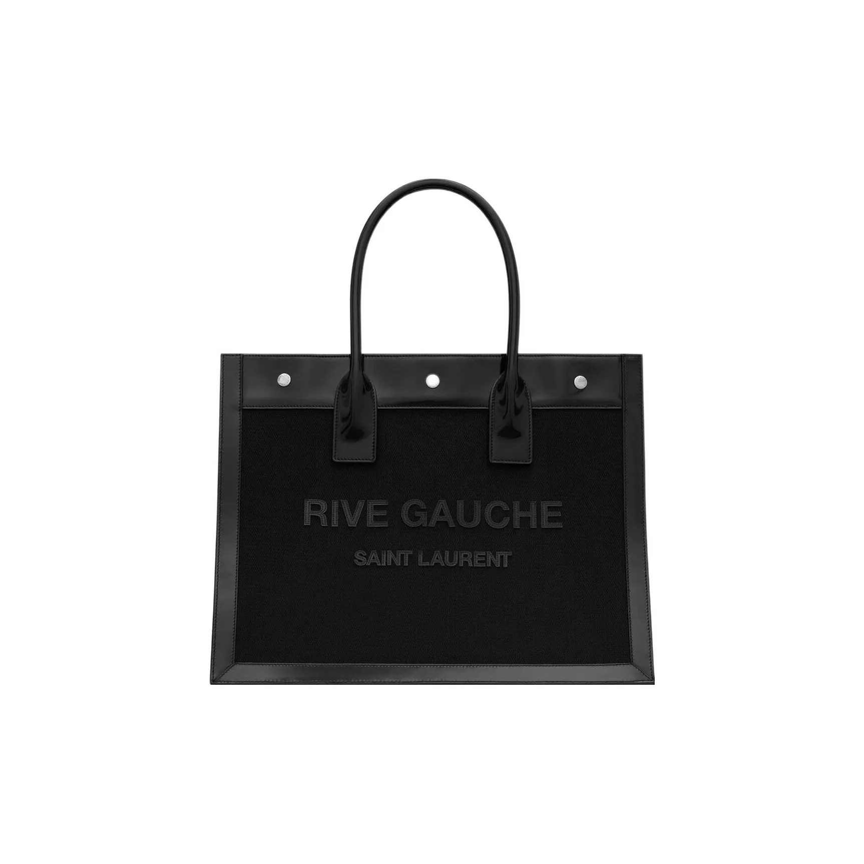 SAINT LAURENT Rive Gauche Mesh Bright Leather Tote Bag Shopping Bag Handbag Women's Black