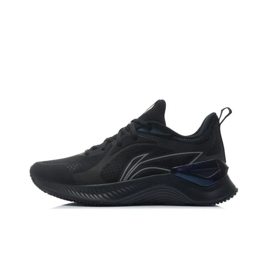LiNing YueYing Element Shock Absorbers Slip Resistant Breathable Low top Marathon Running Shoes Men's Black