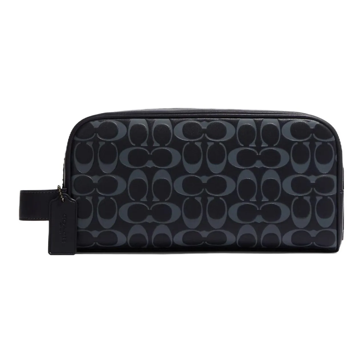 COACH Travel Kit Calfskin Clutch Storage Bag Women's Black