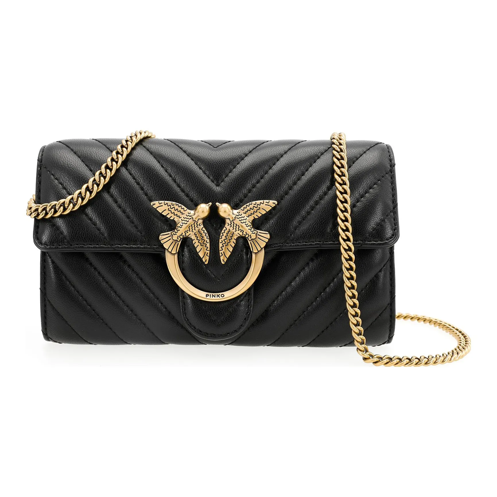 PINKO Телячья кожа Сумка через плечо Сумка на плечо Женская Черная