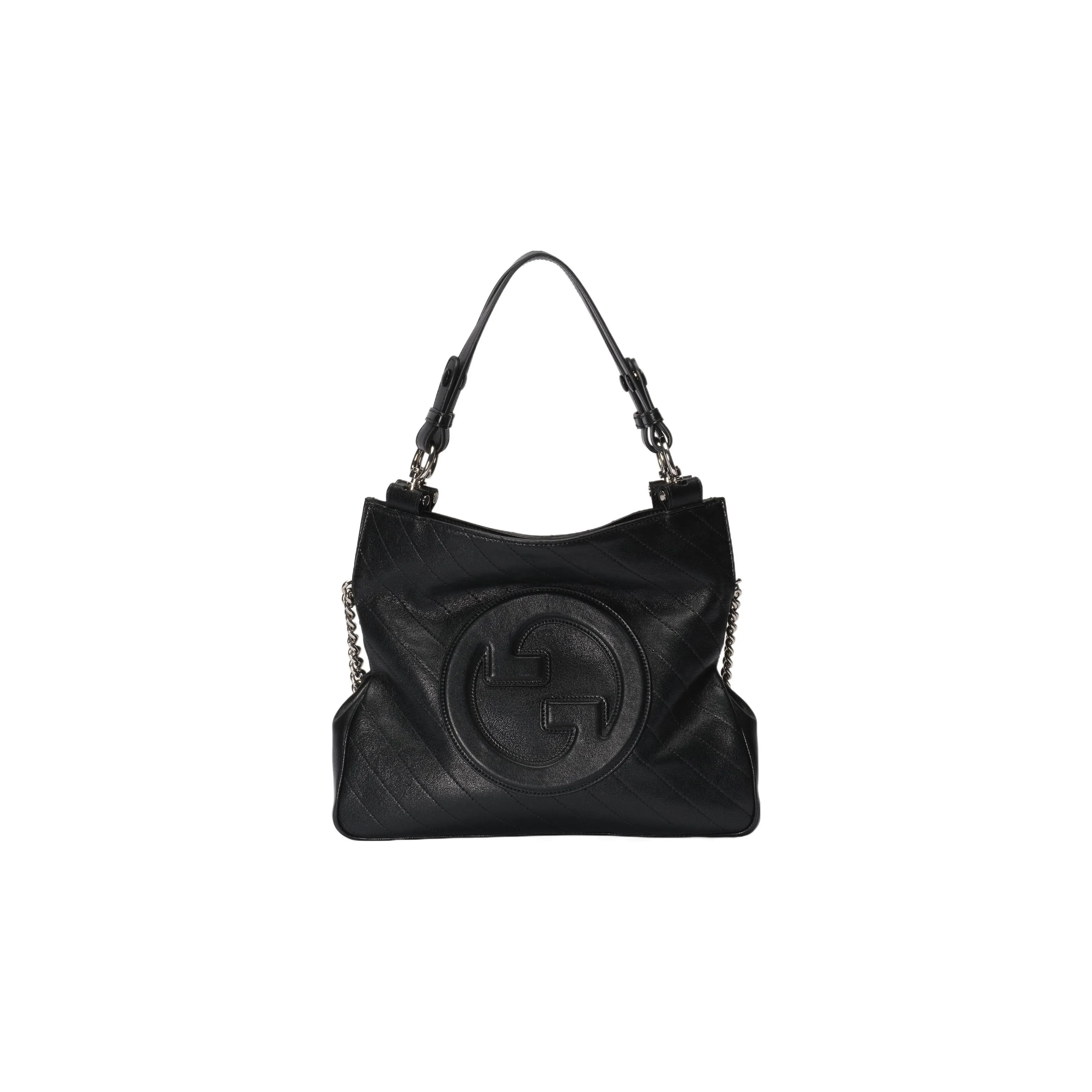 GUCCI Blondie Leather Tote Bag, Shopping Bag, Handbag Small Size Women's Black