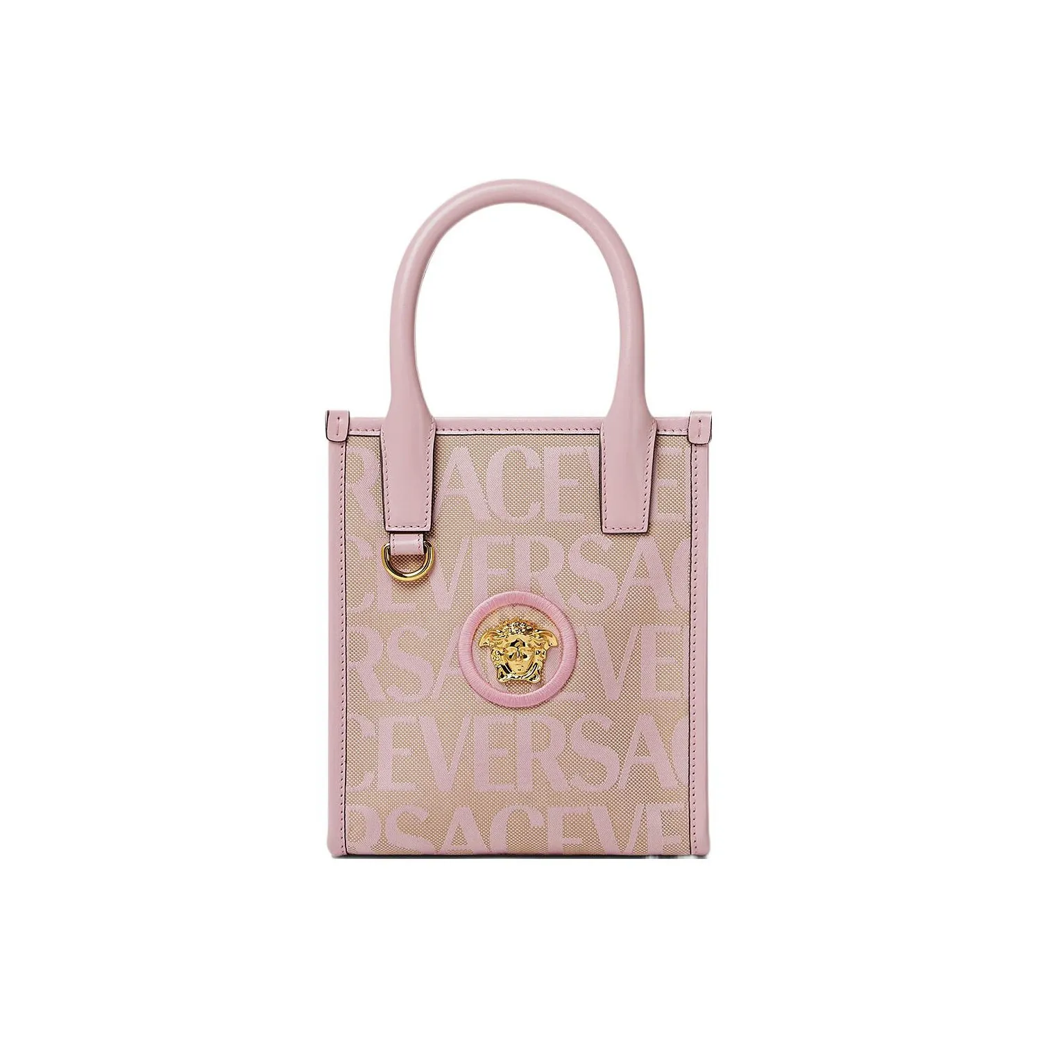 VERSACE Allover Cow Leather Tote Bag Shopping Bag Shoulder Bag Crossbody Bag Handbag Mini Women's Pink