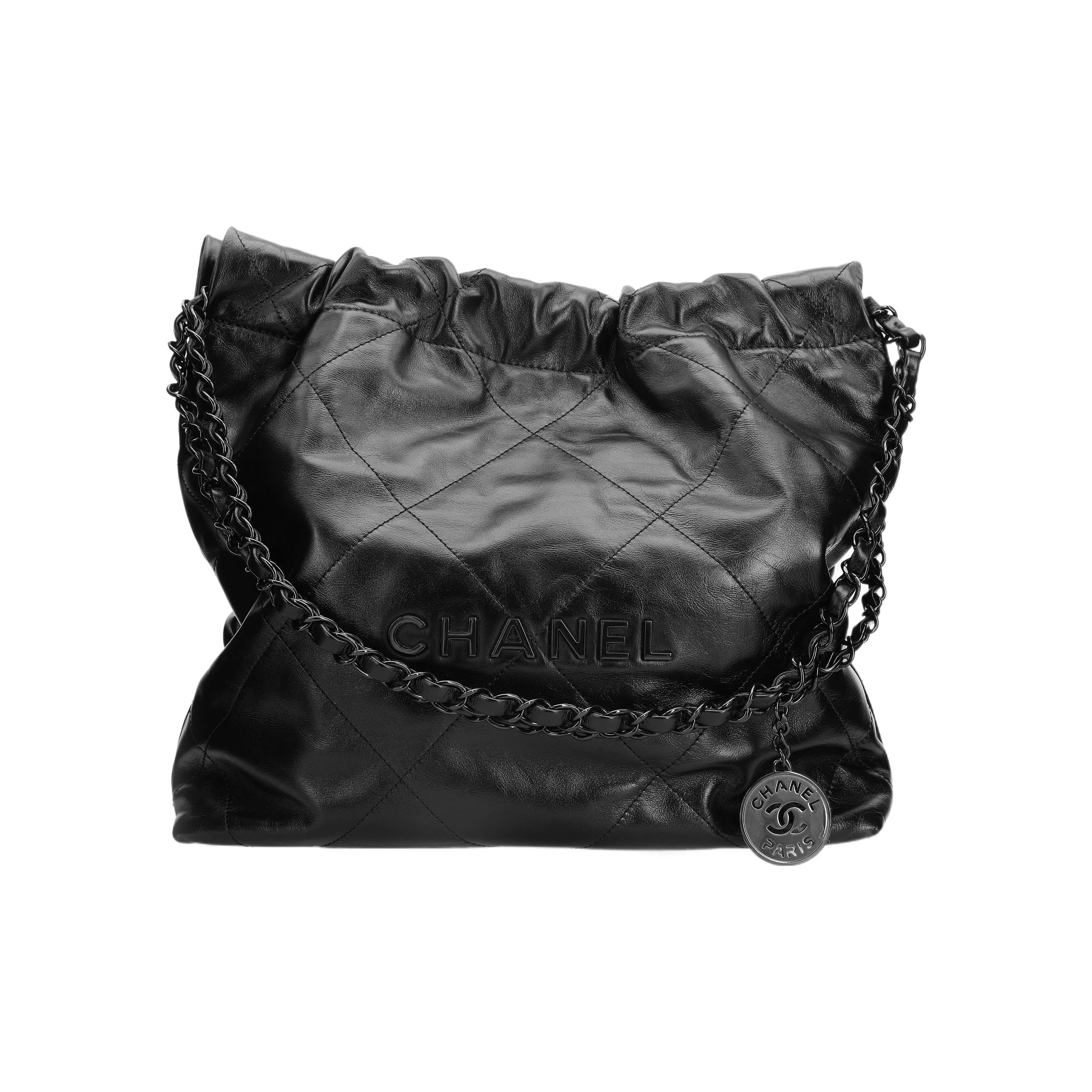 CHANEL 22Bag22K Fall And Winter Cow Leather Tote Bag, Shopping Bag, Handbag, Shoulder Bag Trumpets Women's Black