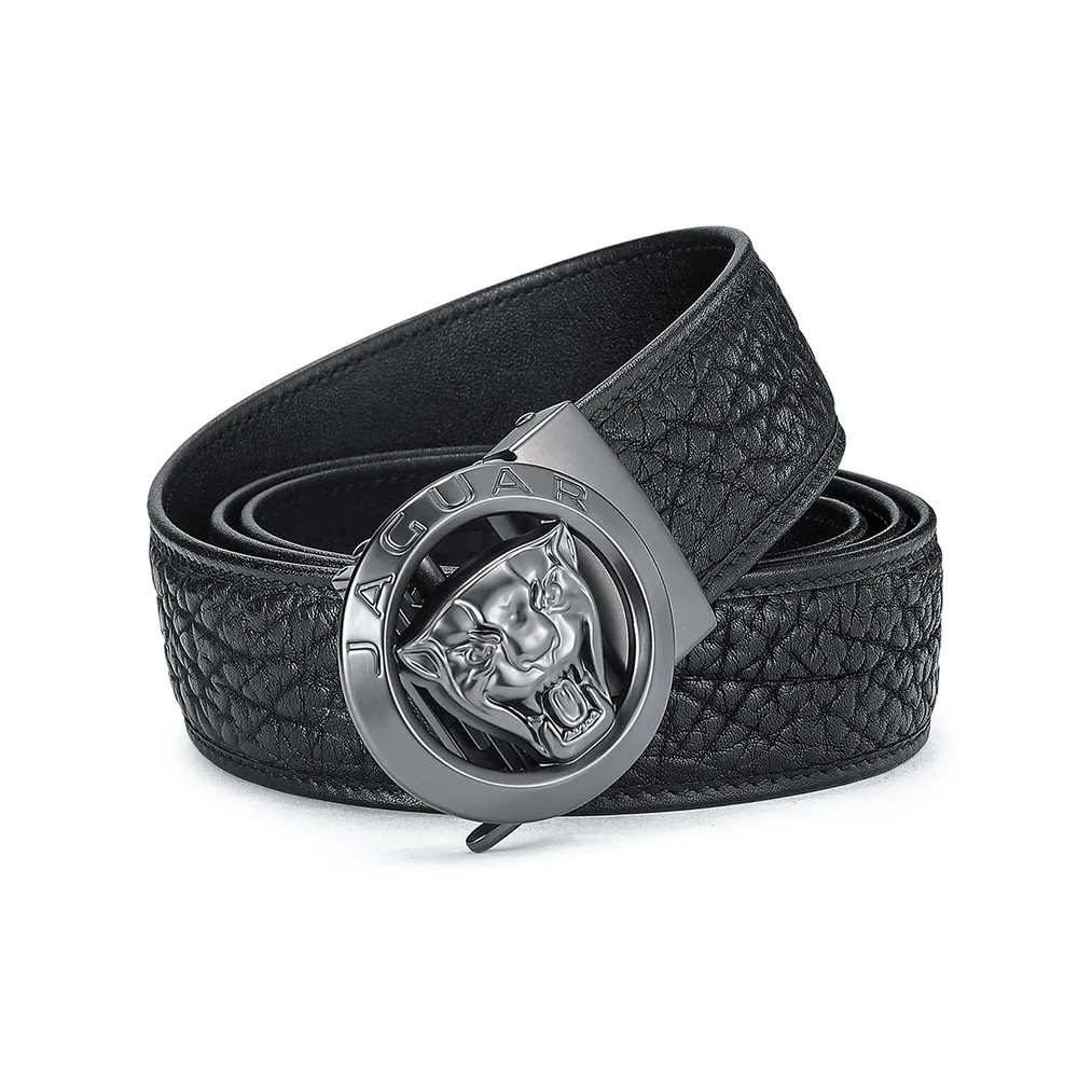 JAGUAR Мужской Дикий Коровья кожа Индивидуальный Автоматическая пряжка Лицевая коровья кожа Ремень Мужской 3,5 см