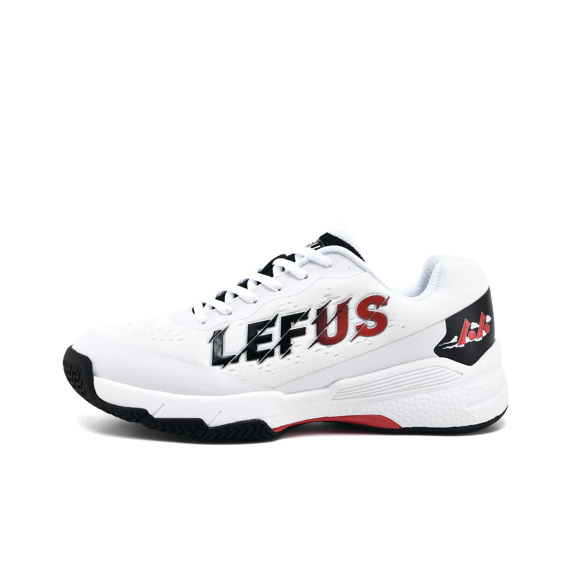 LEFUS Anti Slip Wear Resistant Low Top Tennis Shoes Unisex White Red Black