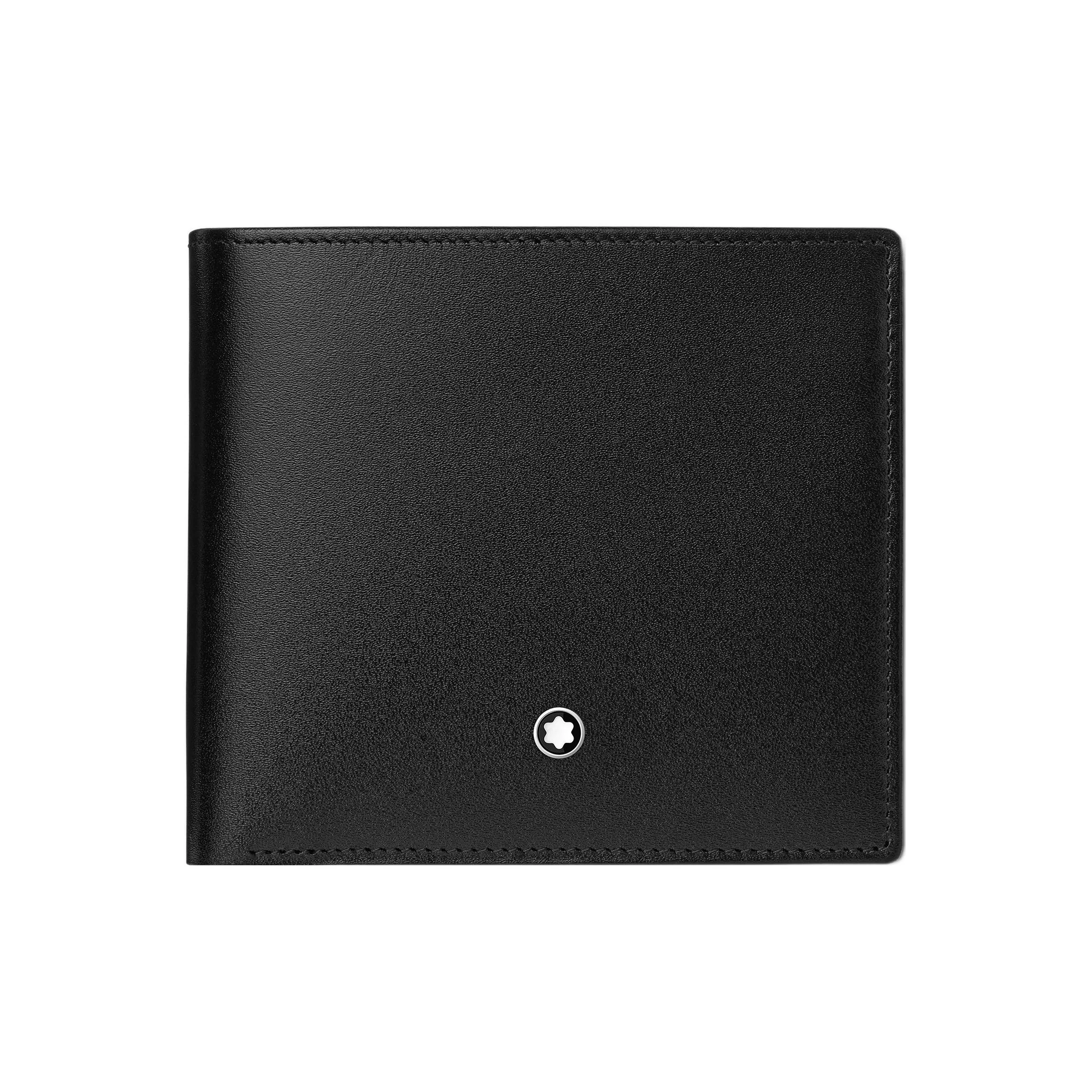 MONTBLANC Meisterstuck Grained Cow Leather Card Holder Wallet Men's Black