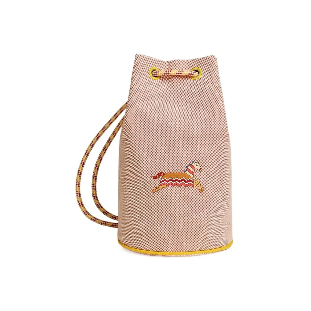 HERMES Epopee Cotton Crossbody Bag, Shoulder Bag Kids' Cinnabar Red