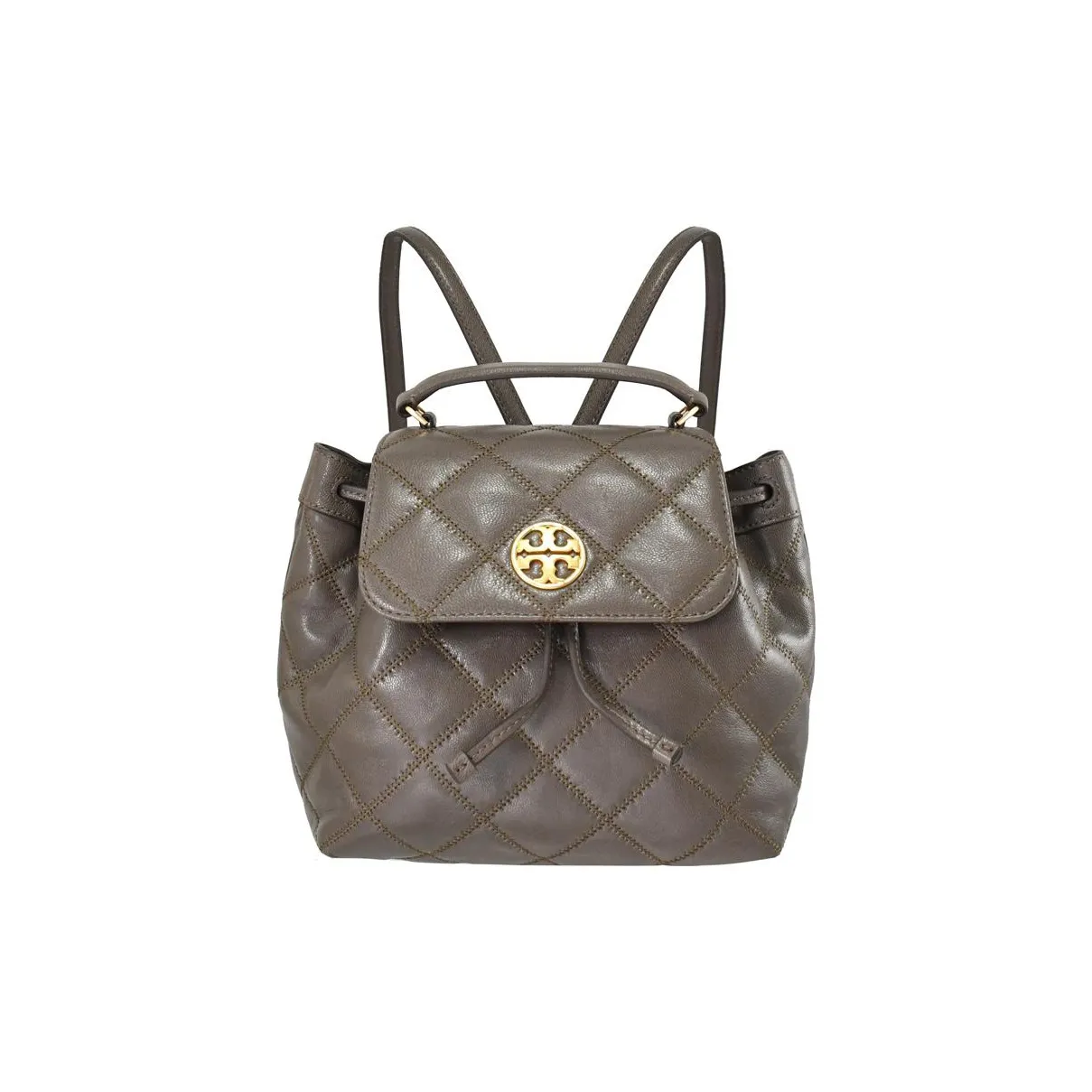 TORY BURCH PVC Synthetic Leather Backpack Small Size Women's Gray