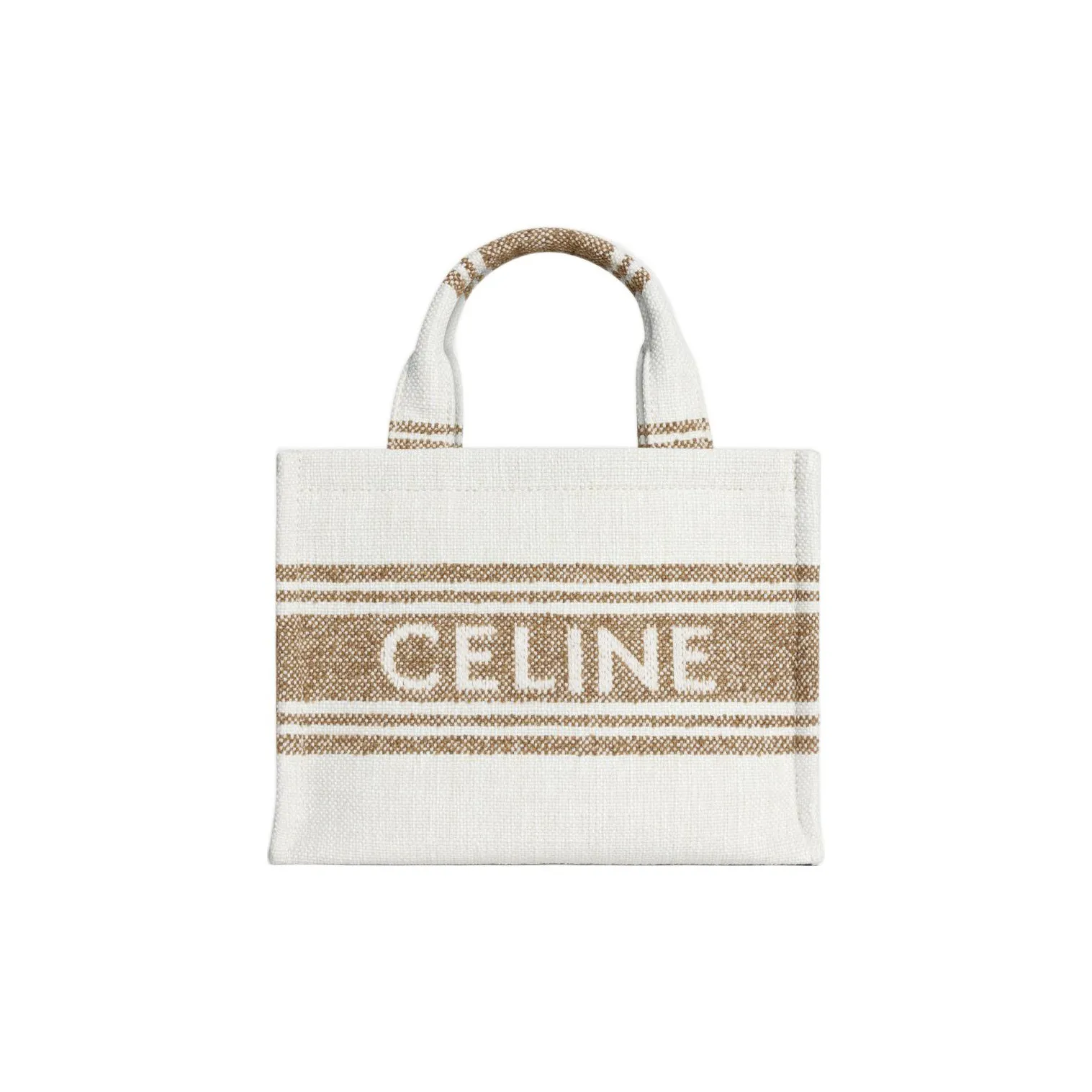 CELINE Cabas Thais Fabric Tote Bag, Shopping Bag, Handbag Trumpets Women's Brown/Beige