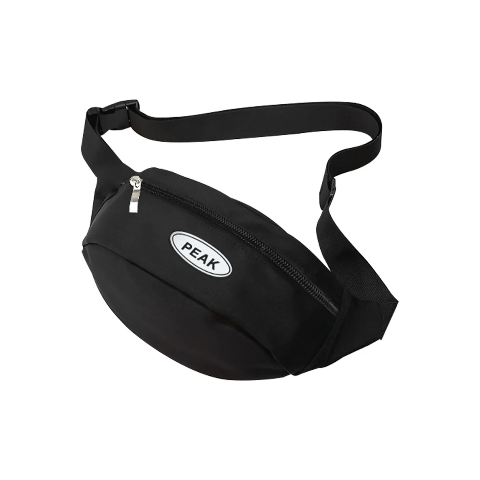PEAK Полиэстер Плечо Сумка Рюкзак Сумка через плечо Бананка Маленькая Унисекс Черная