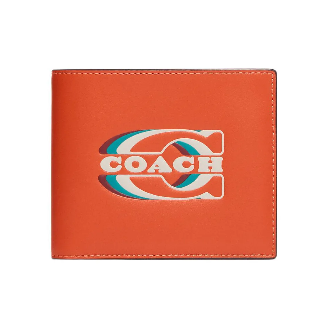 COACH 3 IN 1 Wallet Телячья кожа Держатель для карт кошелек Мужской Апельсин