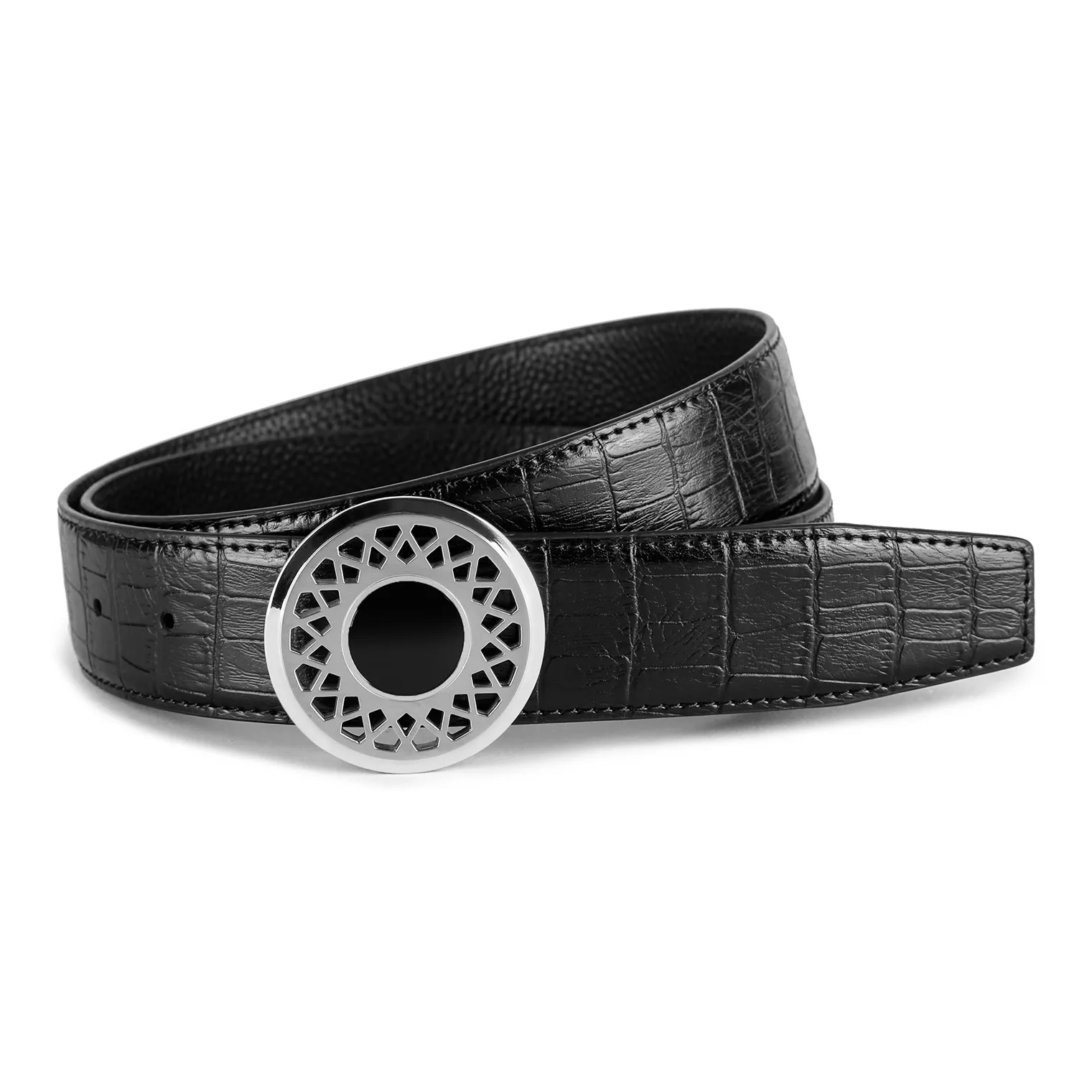 Ace Paul Коровья кожа застежка-пластина серебряная пряжка мужской ремень шириной 3,5 см