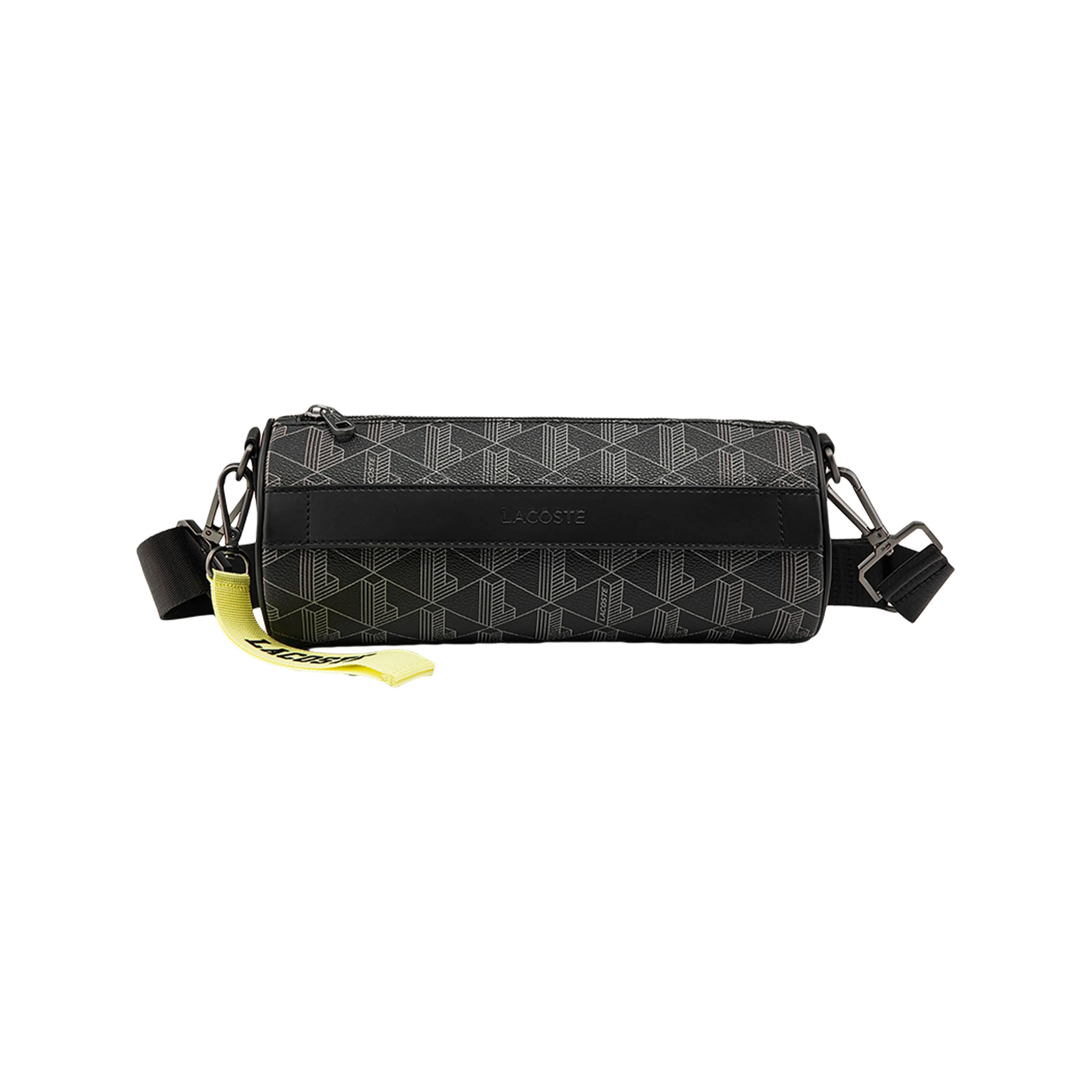 LACOSTE PVC Shoulder Bag, Crossbody Bag Regular Men's Black