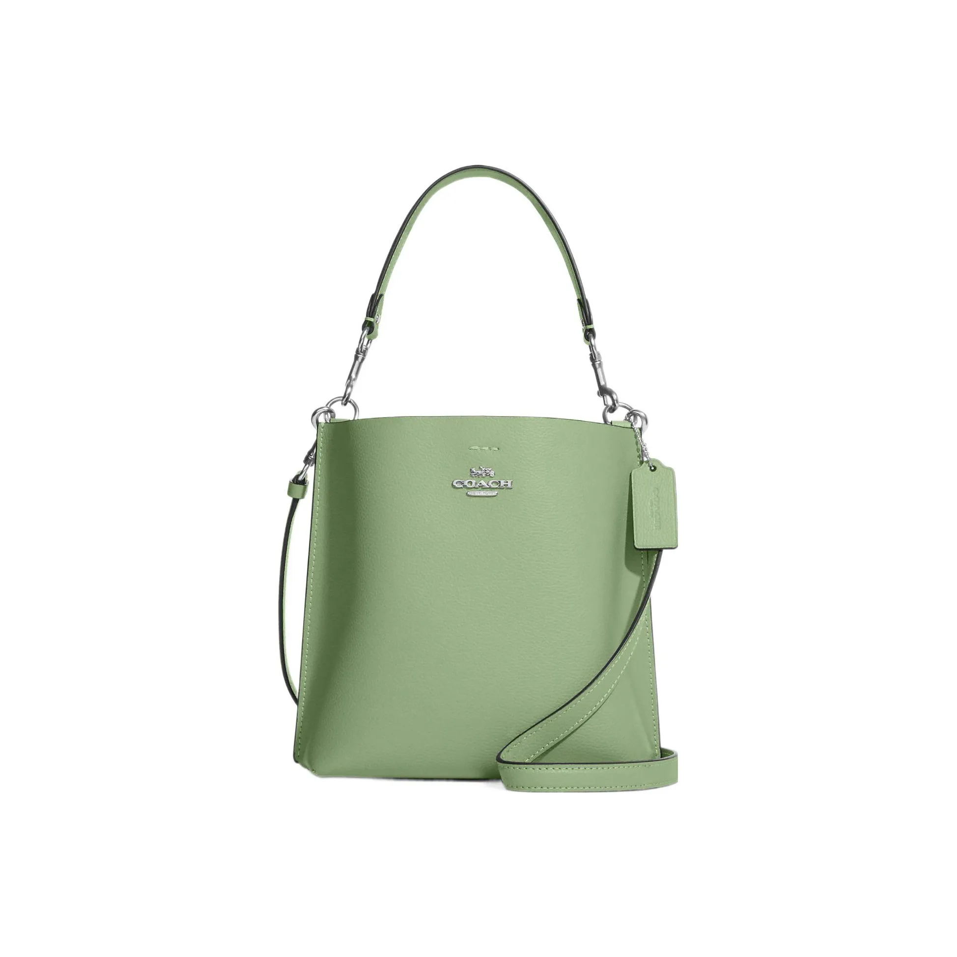 COACH Mollie Leather Bucket Bag, Shoulder Bag, Crossbody Bag Trumpets Women's Green