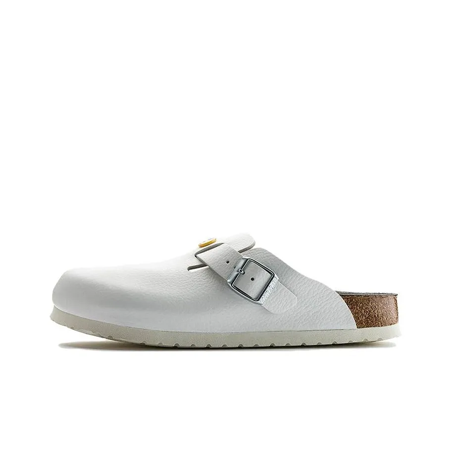 Birkenstock Boston Esd Natural Leather Narrow Fit Sandals 'White' Women's
