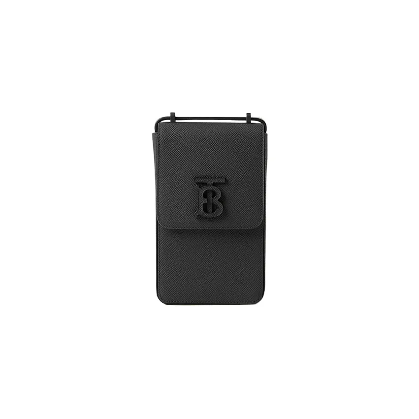 Burberry Calfskin One Shoulder Crossbody Cell Phone T-shirt Men's Black