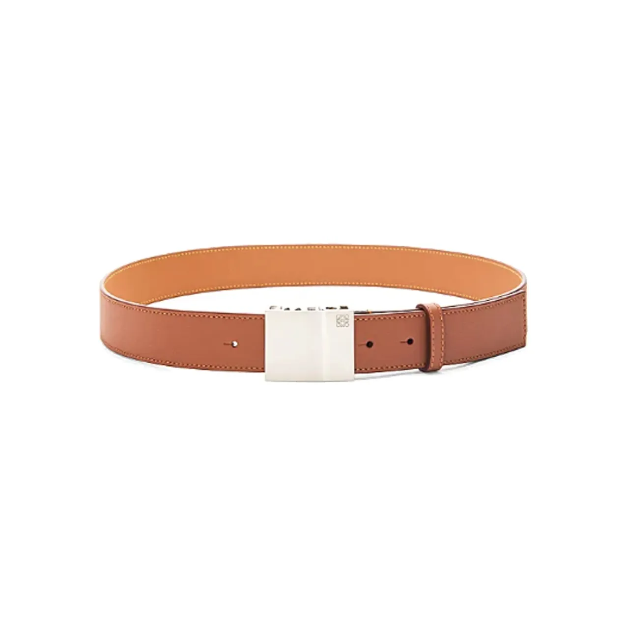 LOEWE With English Logo Hook Leather Belts Men's Brown Width  3.5cm