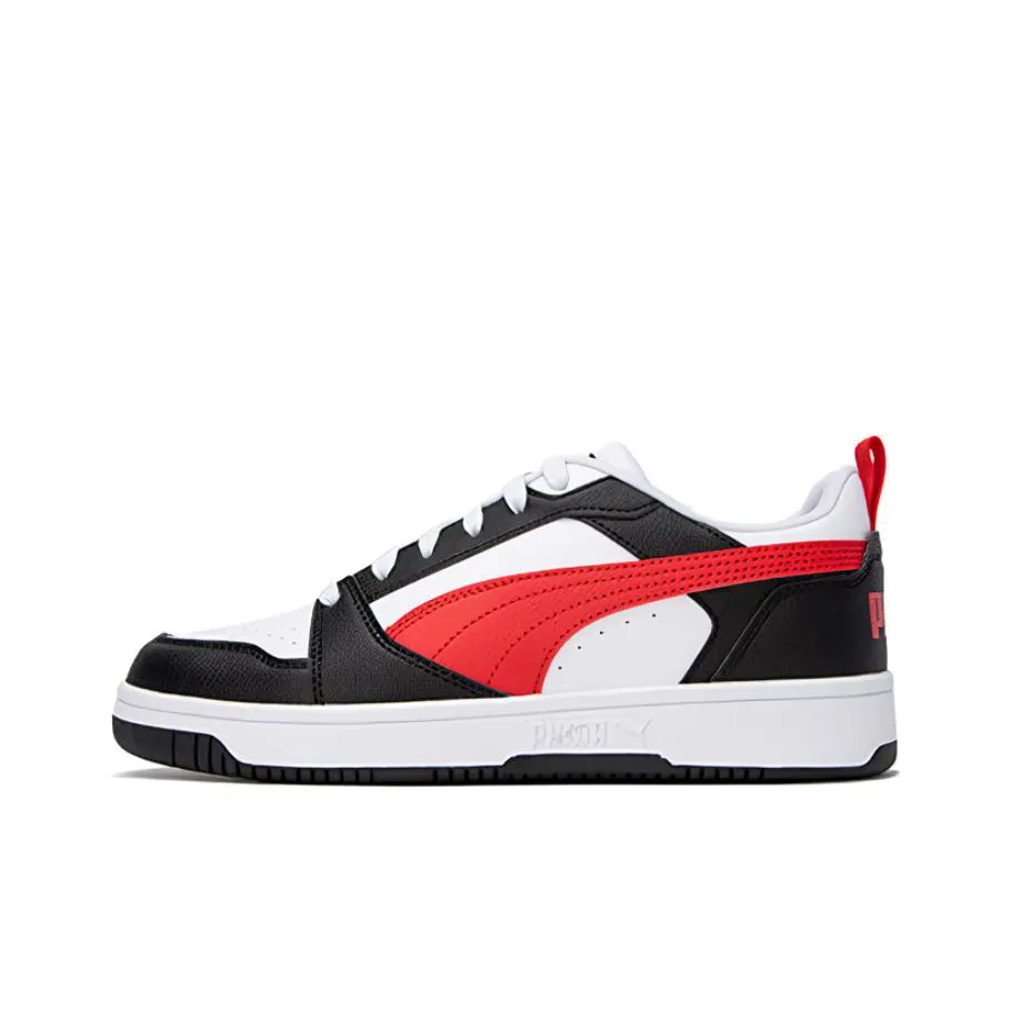 PUMA Rebound v6 Low Топ Скейтборд Кроссовки Унисекс Белый Черный Красный