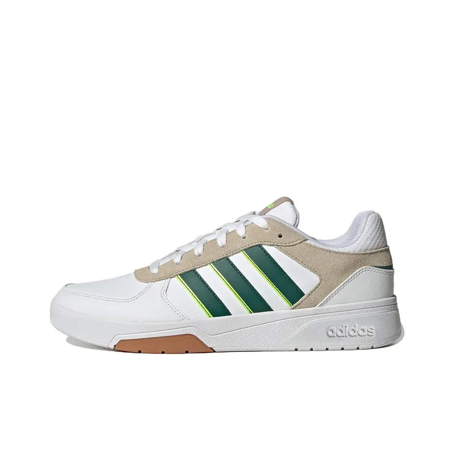 Adidas Neo Courtbeat Slip Resistant Abrasion Resistant Низкие Скейтбординг Кроссовки Мужские Белый Коричневый Зеленый