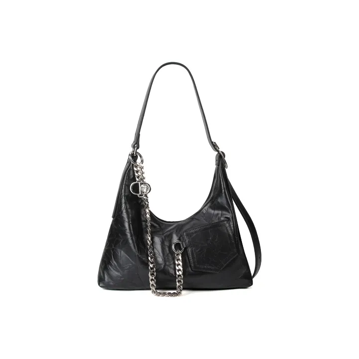 YOCAMU Сумка через плечо из коровьей кожи большая унисекс черный белый