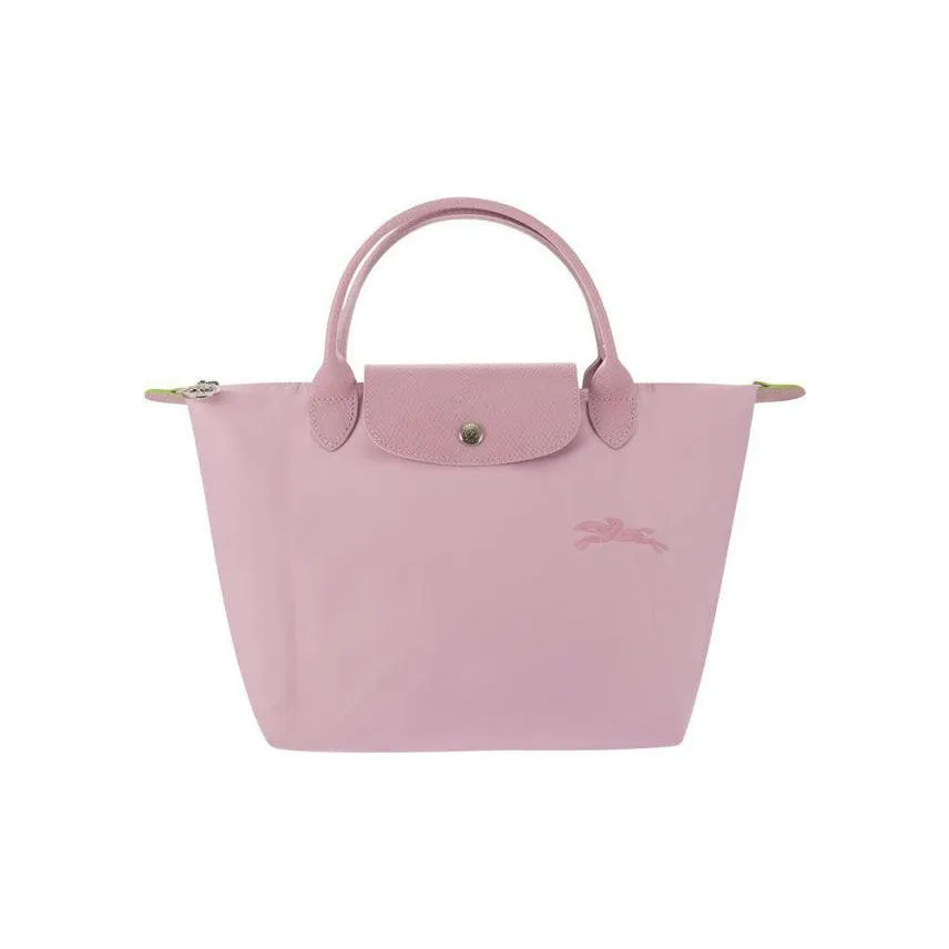 LONGCHAMP Le Pliage Green Cow Leather Handbag Small Size Women's Pink