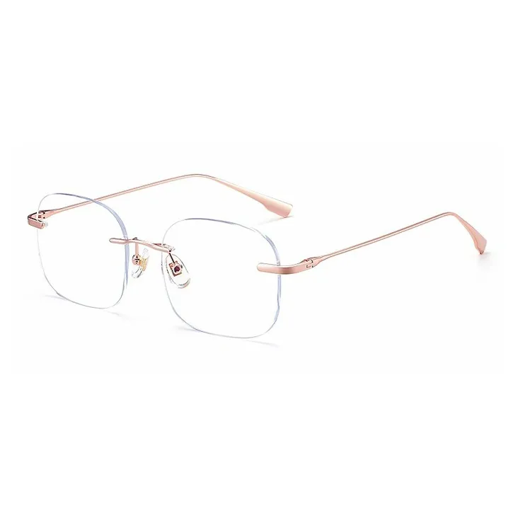 BERTHA Чистый титан Квадратные Оправы для очков Унисекс Серебряный Розовое золото