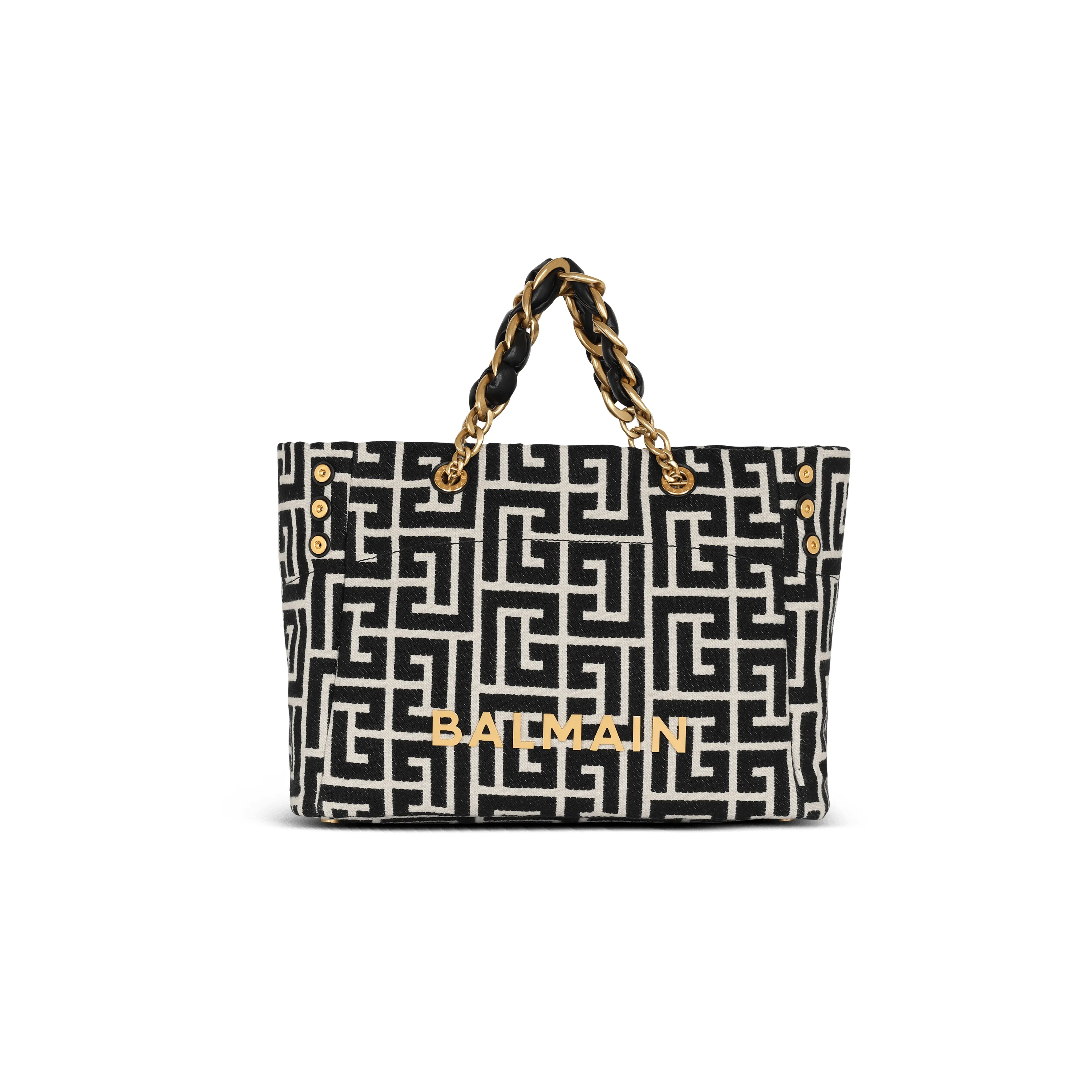 BALMAIN 1945 Leather One Shoulder Handbag Women's Black