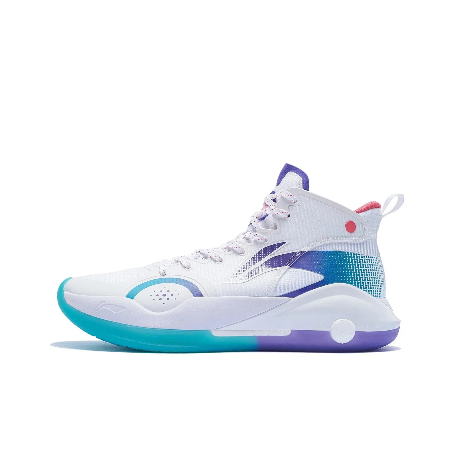 LiNing YuShuai 15 Амортизаторы противоскользящие устойчивые к износу высокий топ баскетбольные кроссовки мужские белые и синие