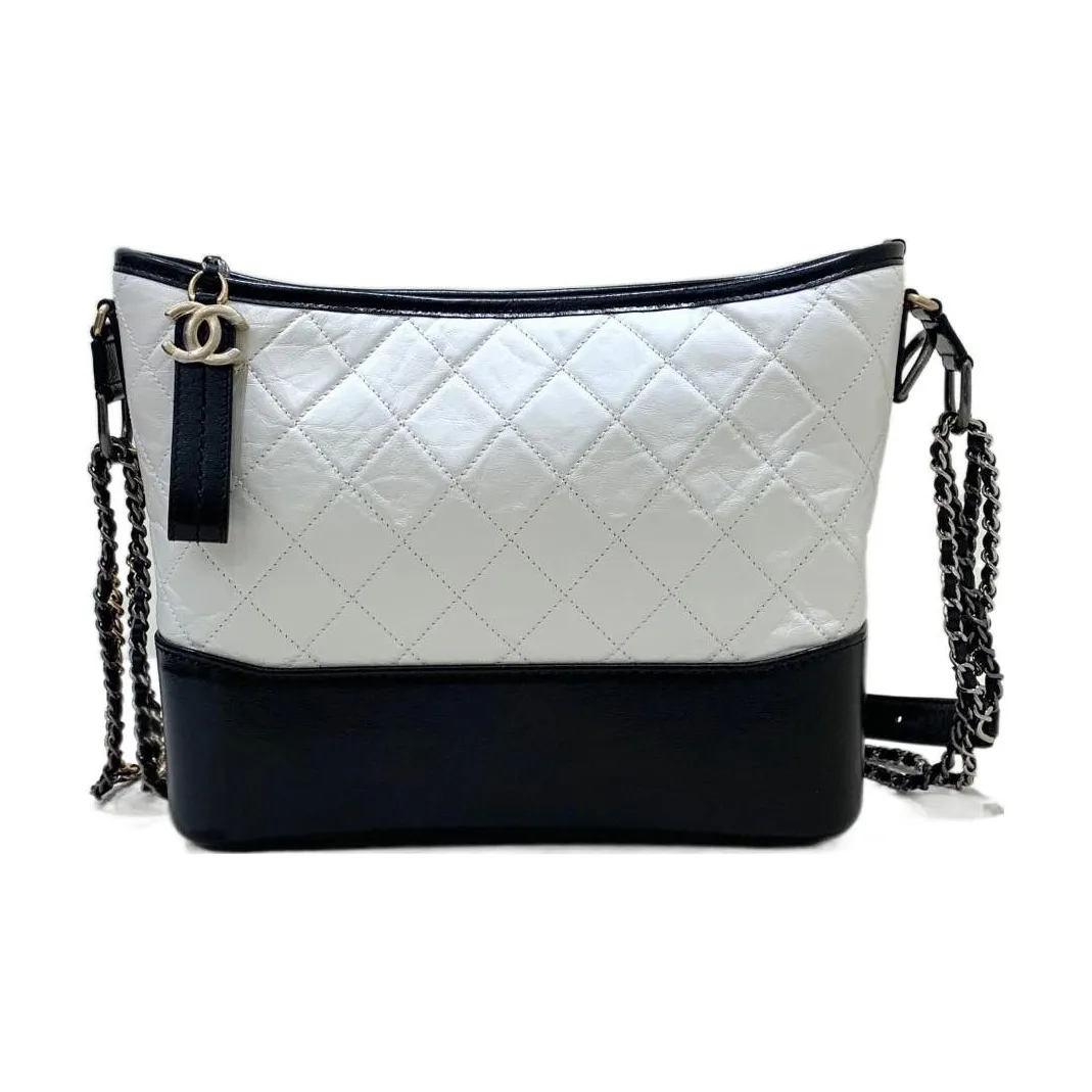 CHANEL Gabrielle Calfskin Hobo Bag, Handbag, Shoulder Bag, Crossbody Bag Medium Size Women's White