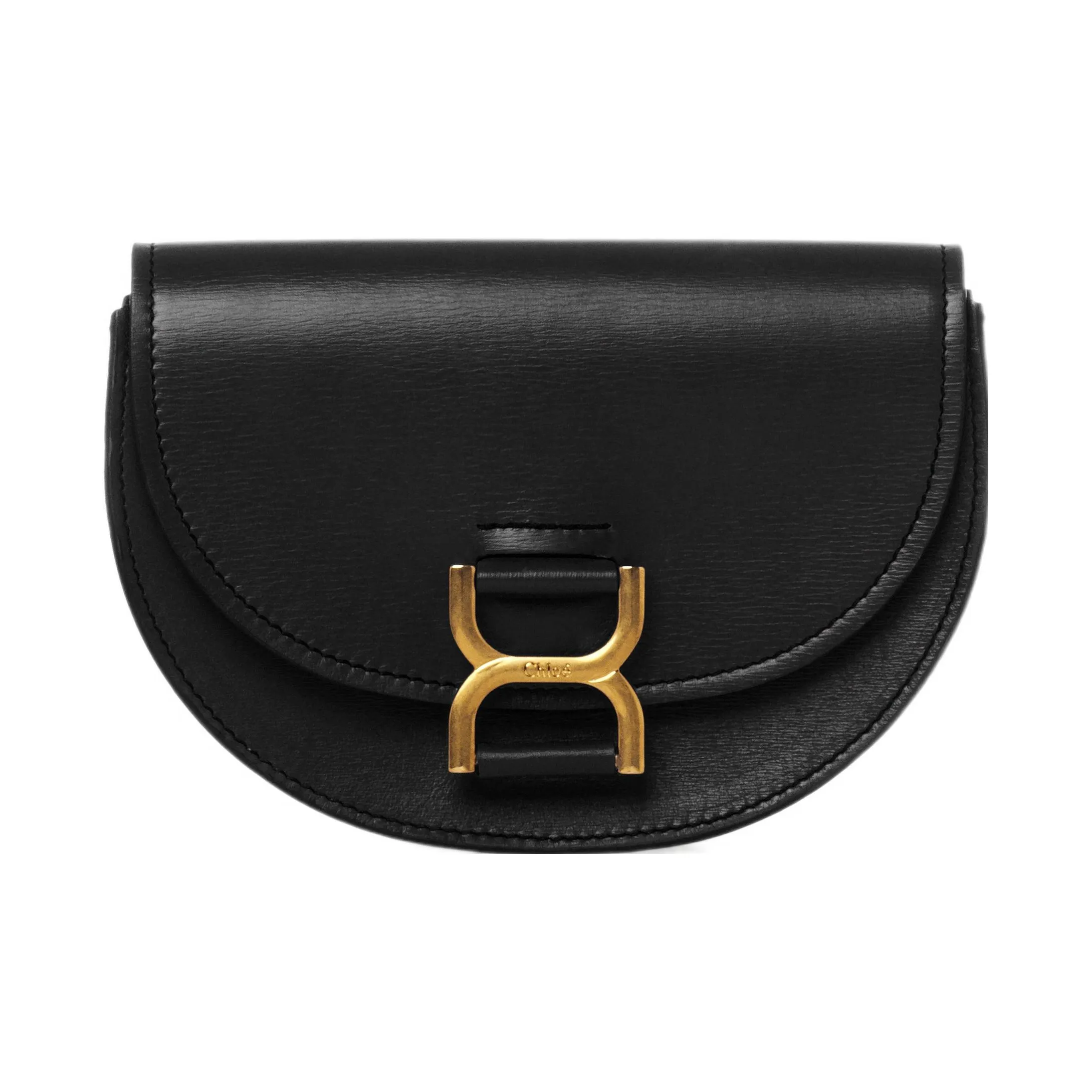 Chloe Marcie Smooth Calfskin With Lambskin Accents Flap Bag Shoulder Bag Crossbody Bag Mini Women's Black