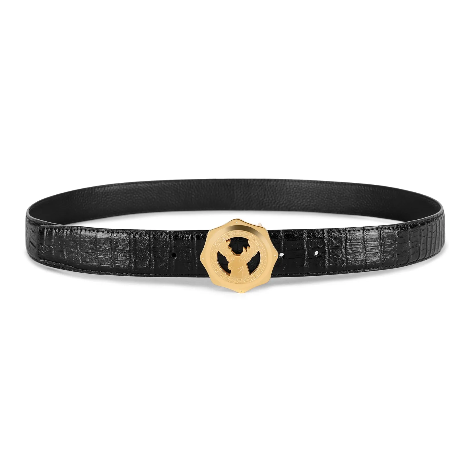 Ace Paul Китайский модный тренд Индивидуальный Олень Голова Дизайн Круглая застежка Мужской Черный Ширина 3,5 см