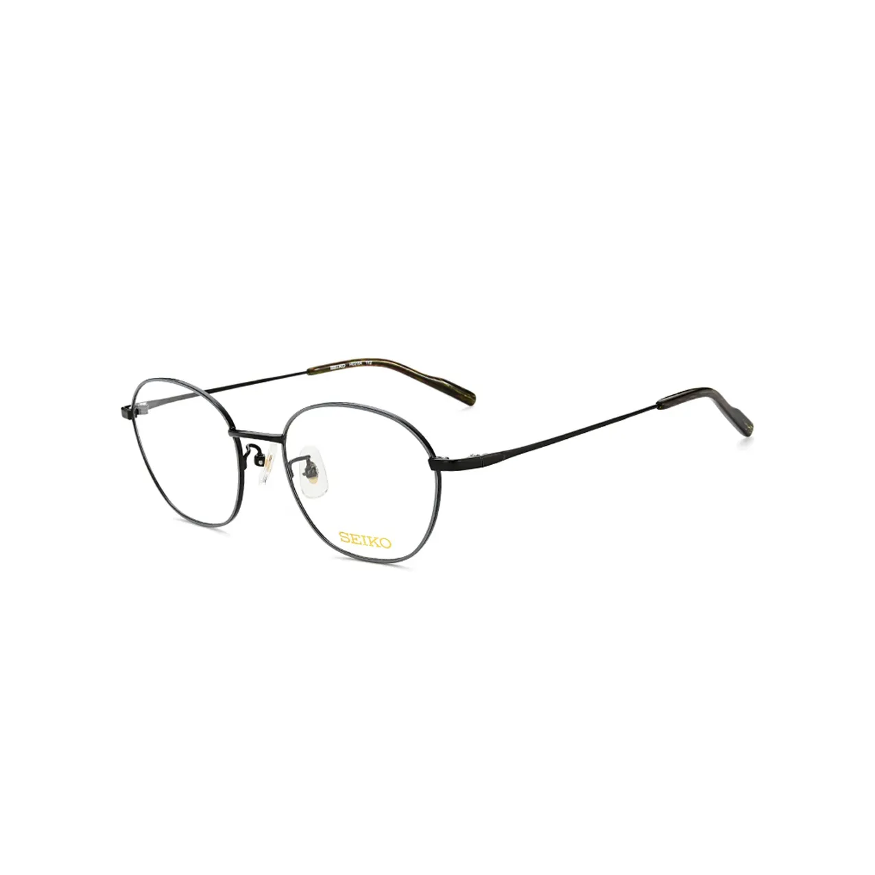 SEIKO Oval Eyeglass Frames Unisex Black Gray