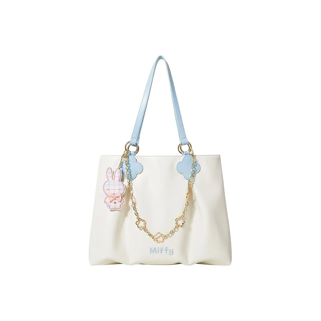 Miffy PU Tote Bag, Shopping Bag, Women's Bag, Shoulder Bag Women's White Blue/White