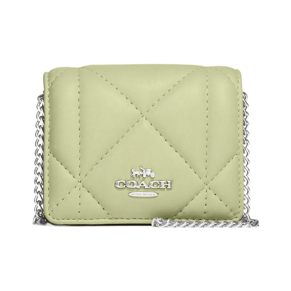 COACH Leather Chain Bag, Shoulder Bag, Crossbody Bag Mini Women's Green