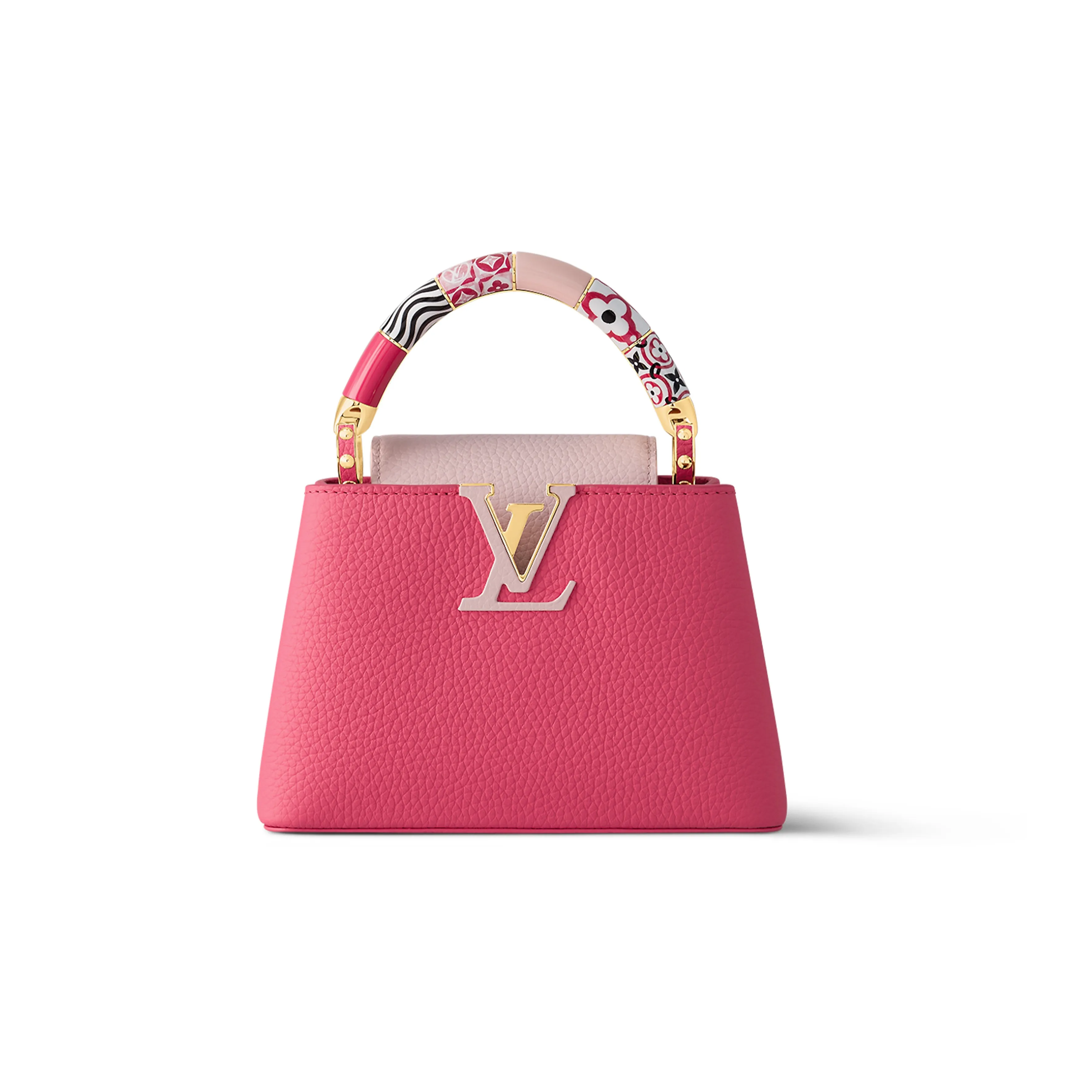 LOUIS VUITTON Capucines Taurillon Leather Kapusin Crossbody Tote Bag Over One Shoulder Mini Women's Pink