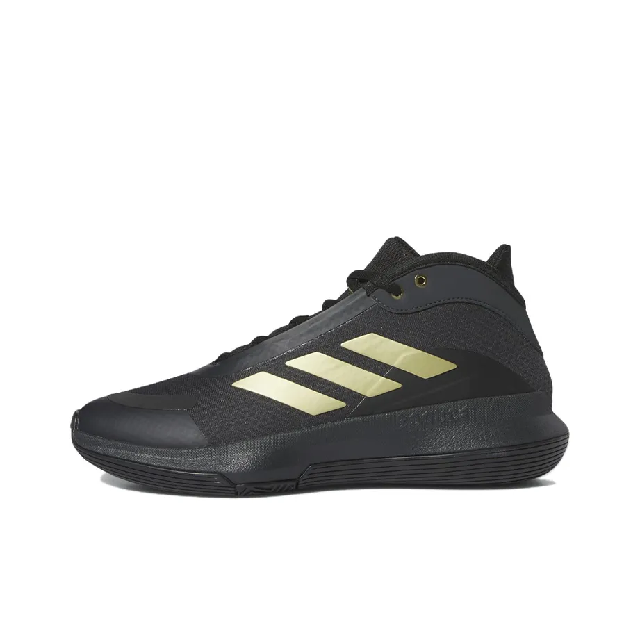 Adidas Bounce Legends Slip-resistant Abrasion-resistant MID Баскетбольные кроссовки Unisex Черный Золото