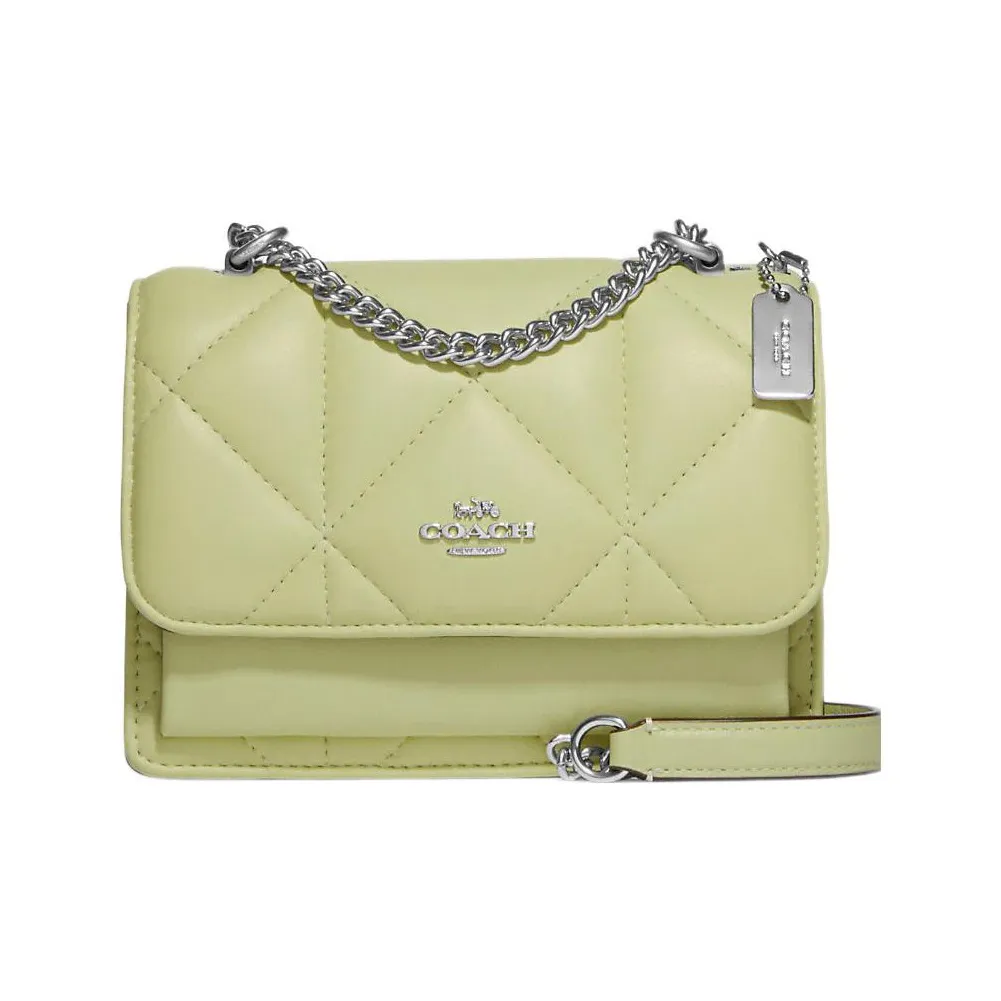 COACH Klare Кожа Цепь Сумка через плечо Мини Женская Травяной Зеленый