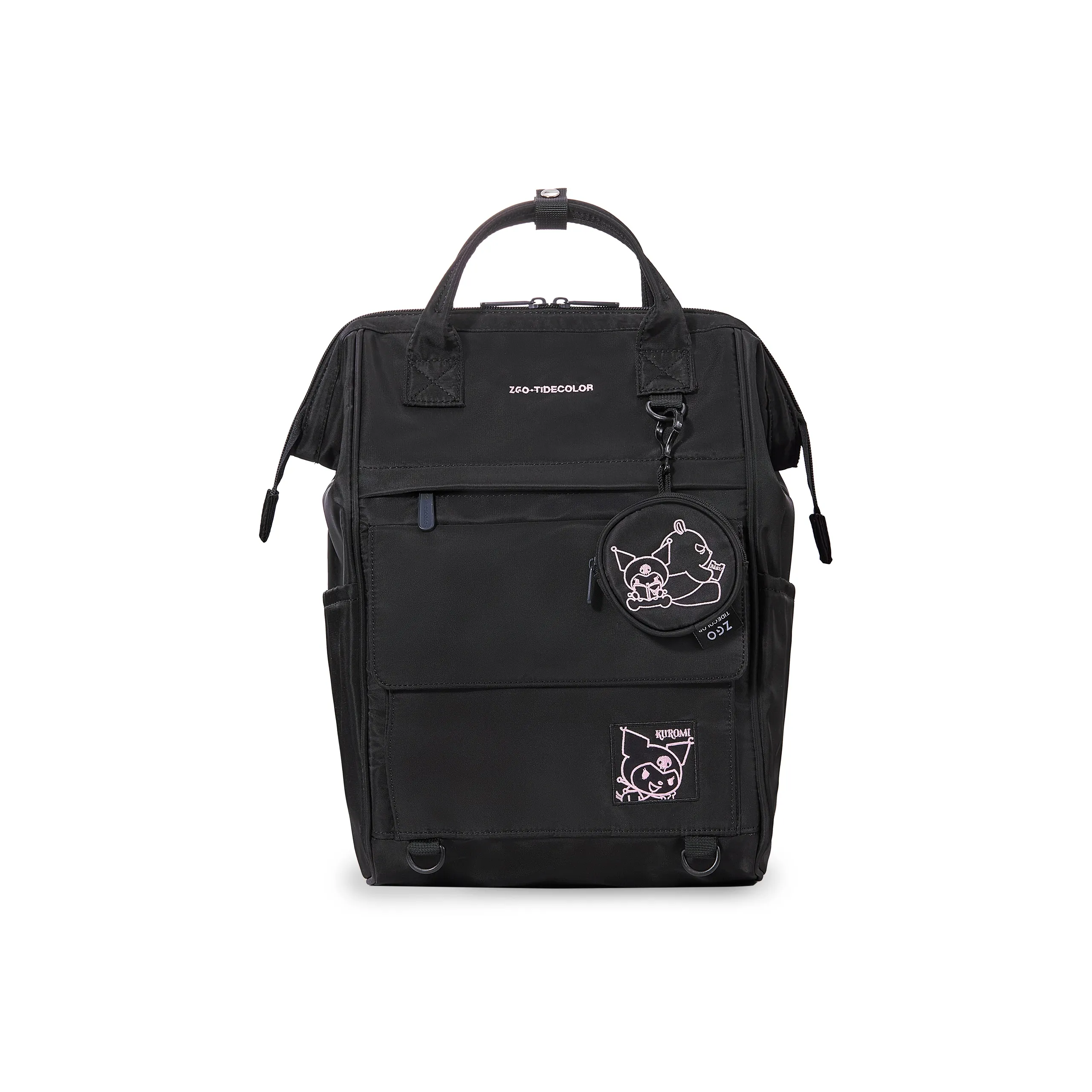 Zgo Sanrio, Kuromi Polyester University Student Backpack Tubas Unisex Black