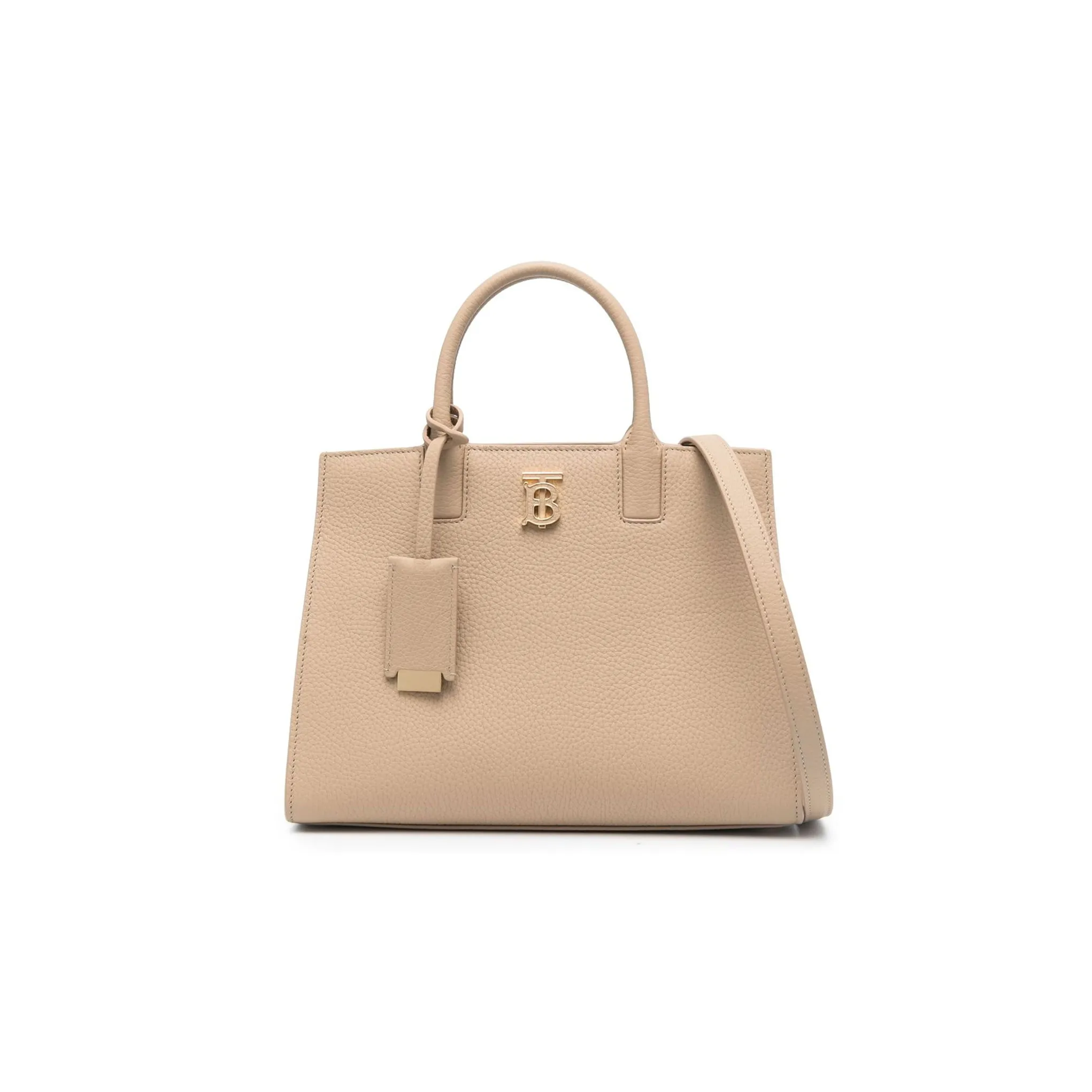 Burberry Frances Grained Calfskin Tote Bag Shopping Bag Handbag Mini Women's Beige
