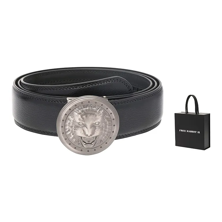 FREE RABBITⅡ 3D-эффект Wolf Hip Hop Ремень Автоматическая застежка Коровья кожа Ремни Мужской 3,5 см
