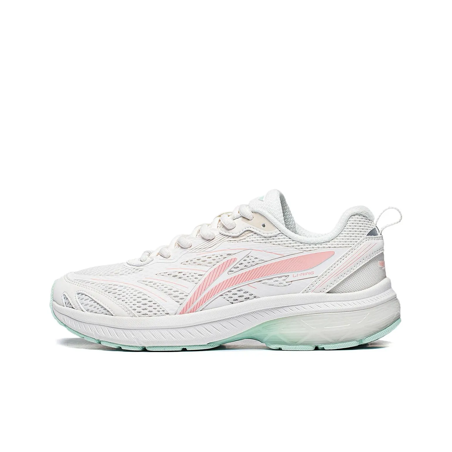 LiNing Chandelier Anti Slip And Wear Resistant Breathable Low Top Running Shoes Women's White Cyan Pink