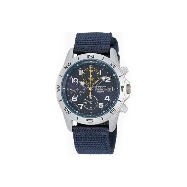 SEIKO Кварцевый механизм Мужские часы 39 мм Синий