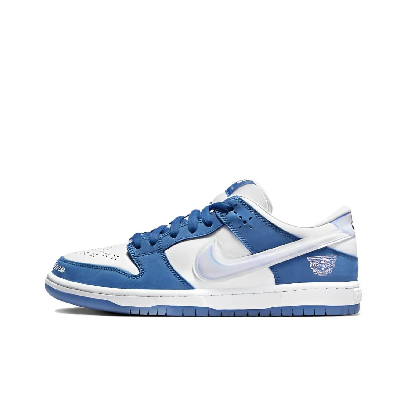 The sneakers are dressed in a