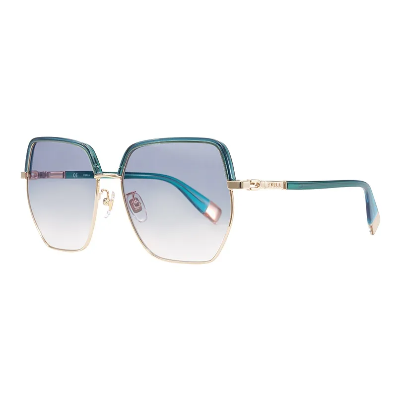 Furla Сплав Нерегулярная форма Солнцезащитные очки Унисекс Зеленый