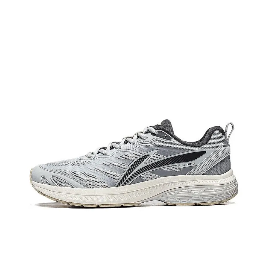 LiNing Shake It Up Anti Slip And Wear Resistant Breathable Low Top Running Shoes Men's Light Smoke Gray